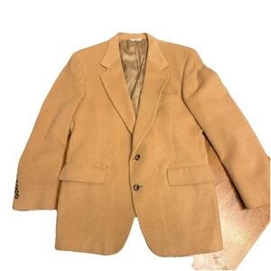 VtTG Bill Blass Mens 40R Tan 100% Camel Hair Sports Coat Blazer